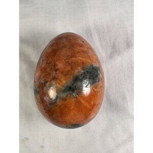 Large Vintage Orange Sunstone & Jasper Specimen Egg - 3.25" - Natural Stone